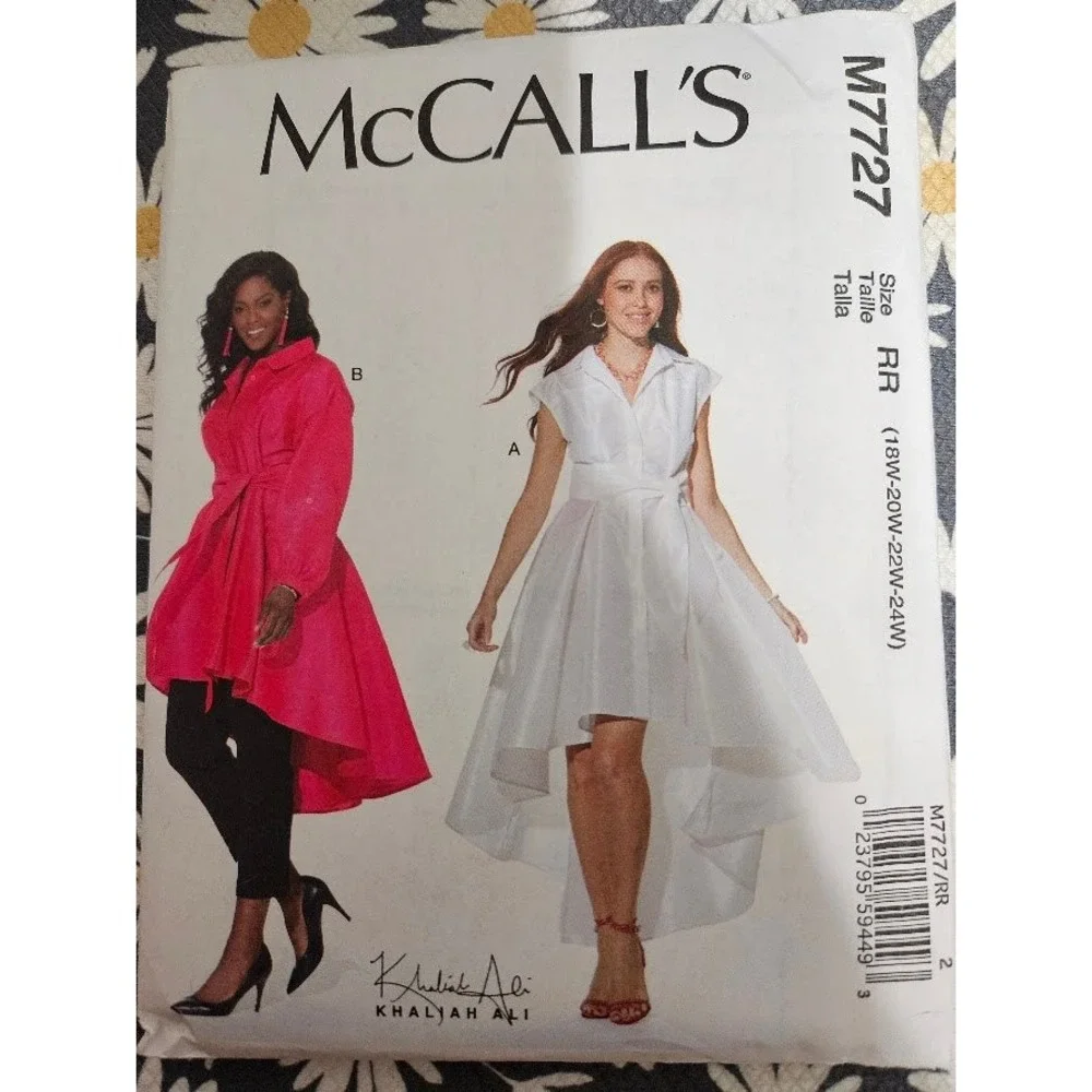 McCall's M7727 Misses Women Dress Tunic Sash Sewing Pattern UNCUT 18-24